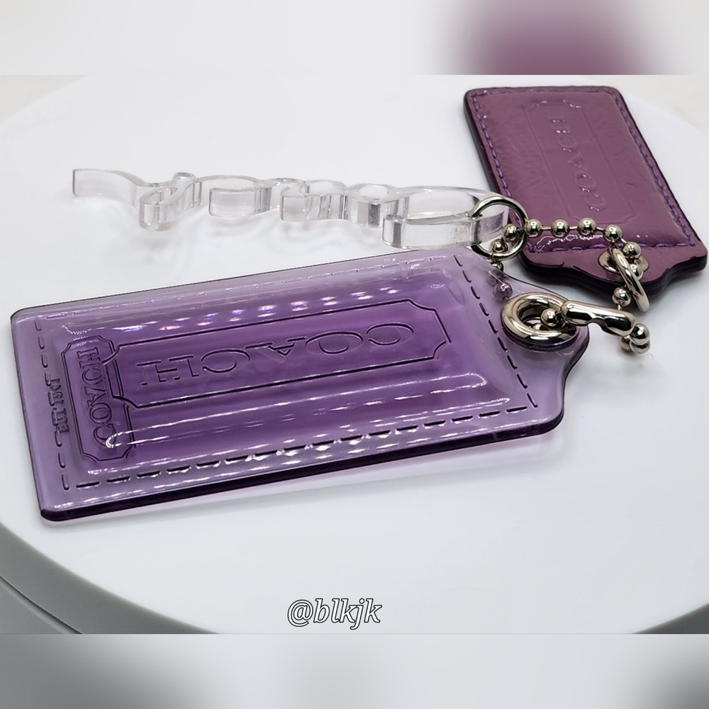 Coach Poppy Three Hangtag/Charm Set *Purple/Silver* EUC - Picture 7 of 13